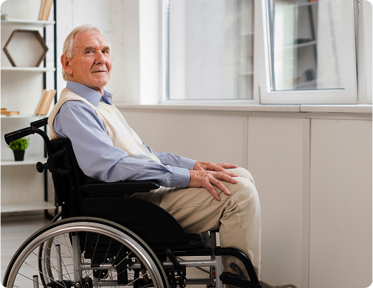 Senior using wheelchair transportation service in Minnesota